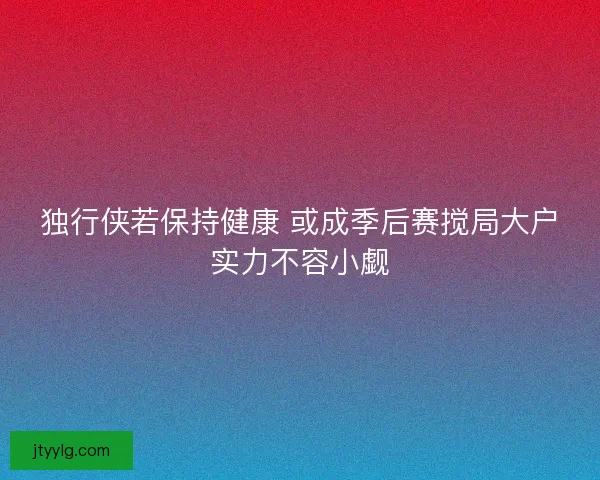 独行侠若保持健康 或成季后赛搅局大户实力不容小觑 独行侠若保持健康 或成季后赛搅局大户实力不容小觑